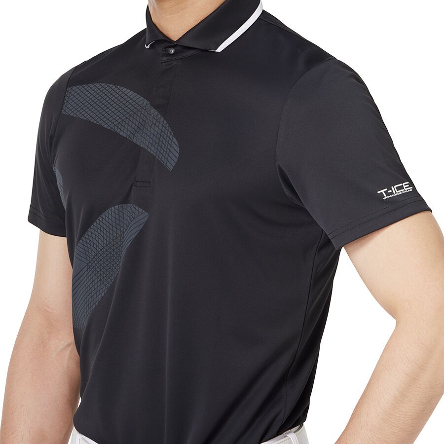 TaylorMade-TOUR T-ICE 撞色滾邊短袖POLO衫-黑-LL