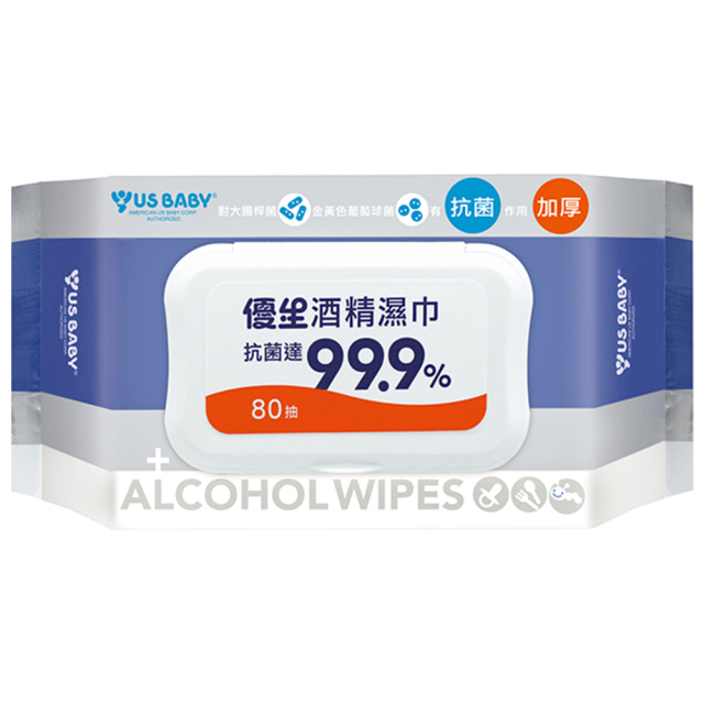 ●【超市TOP30熱銷推薦】優生酒精濕巾80抽(超厚型)抗菌99.9%