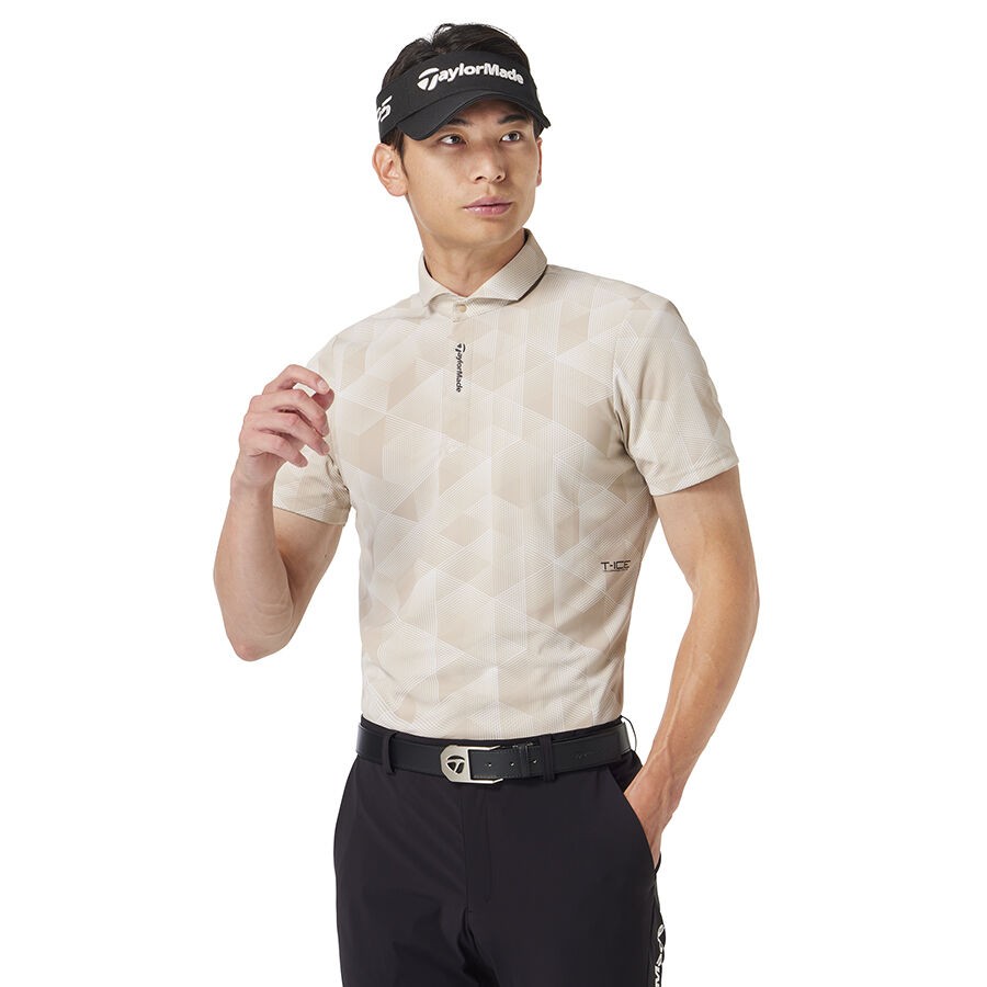 TaylorMade-TOUR T-ICE 線條短袖POLO衫-卡其-LL