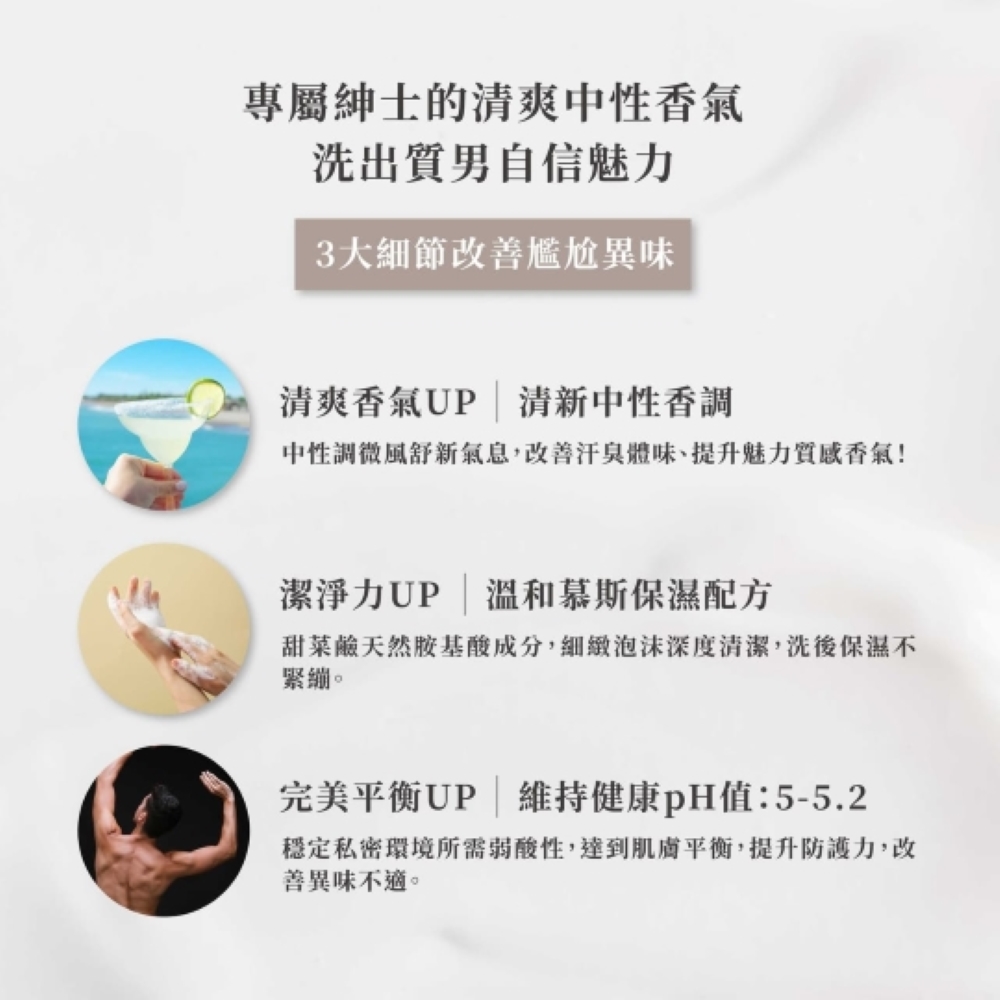 【全館2件85折】LIP Intimate Care 男士私密平衡清潔慕斯150ml(瑞典私密護理/溫和弱酸性/保濕潔淨/天然清香)