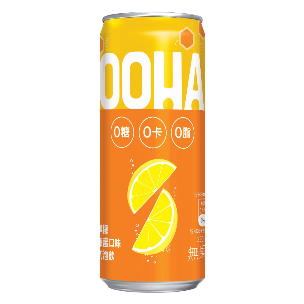 OOHA檸檬蜂蜜口味氣泡飲330ml