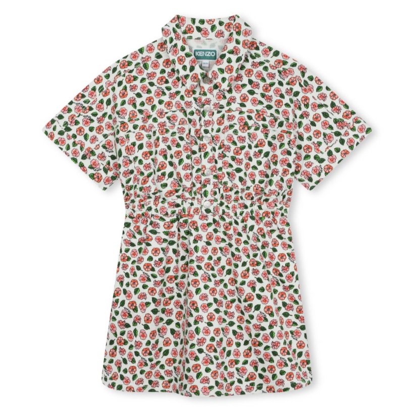 台中店-KENZO KIDS-女童花卉牛仔連身裙-12歲-152cm