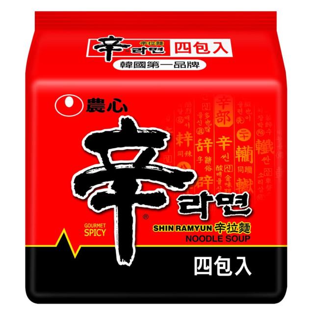 【超市】農心辛拉麵120g*4